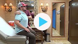 Doctor demonstrating posture after gynecomastia surgery